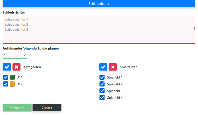 Schiedsrichter zum Turnier hinzufügen