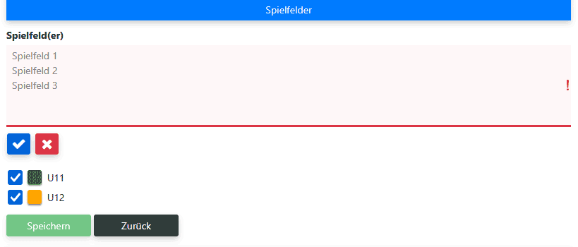 Spielfelder hinzufügen in Mijntoernooi.info