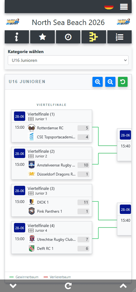 Rugby-Turnier-Finalplan ansehen in der mobilen App für Besucher